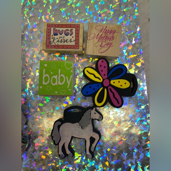 Rubber Stamp Lot Bundle w/ Craft Case Inkadinkado Greeting Card Stamps Some VTG - Picture 3 of 16